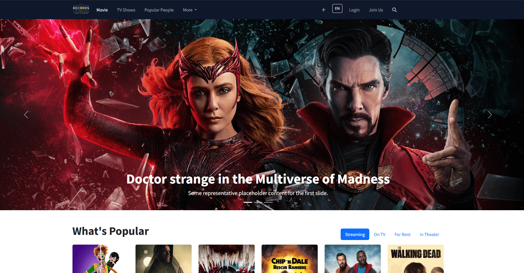 Record Film Production (HTML, CSS, Bootstrap) – 1