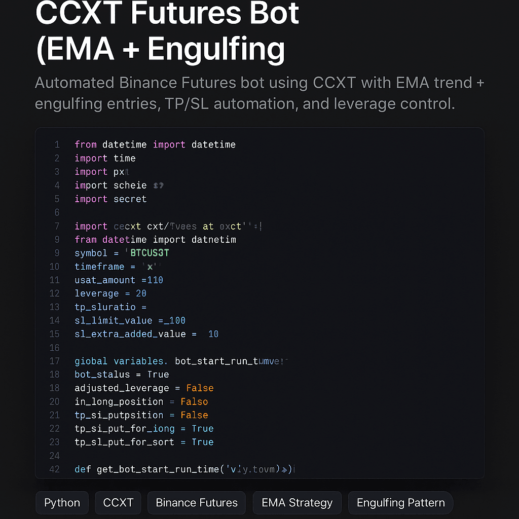 CCXT Futures Bot (EMA + Engulfing) – 1